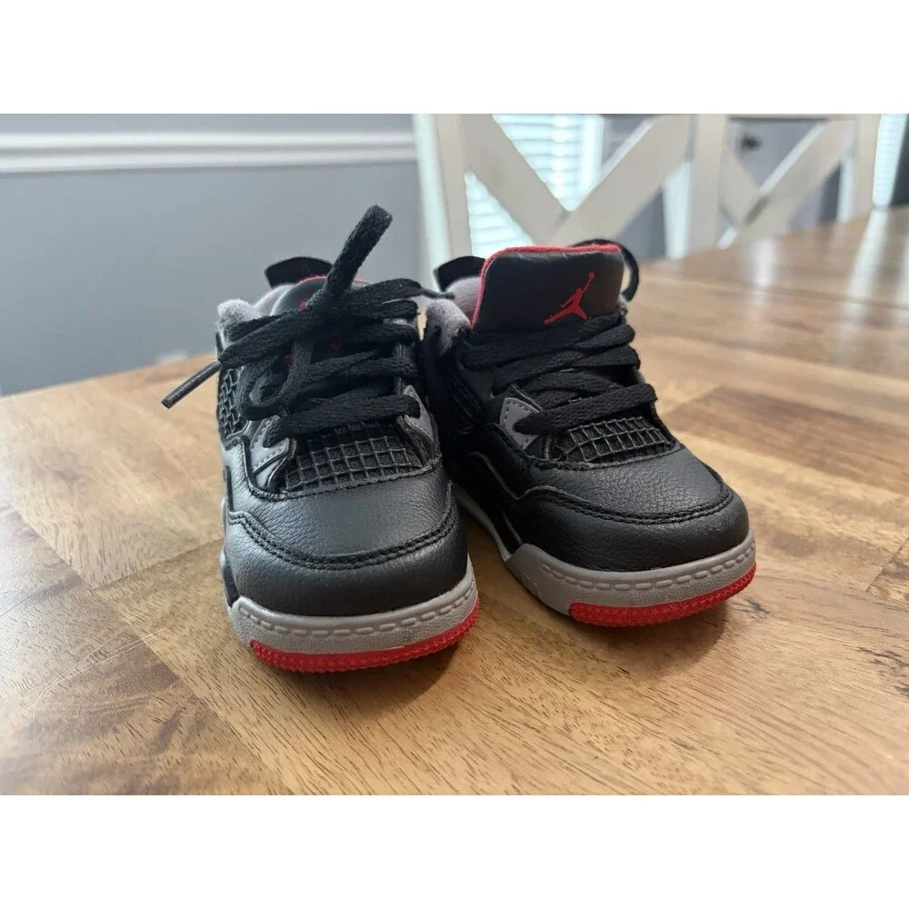 Nike Air Jordan 4 TD Bred Reimagined - Kids Size 5C Excellent Preowned